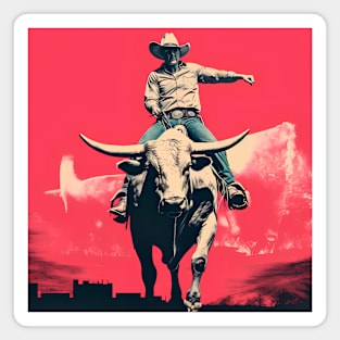 Cowboy & bull Magnet